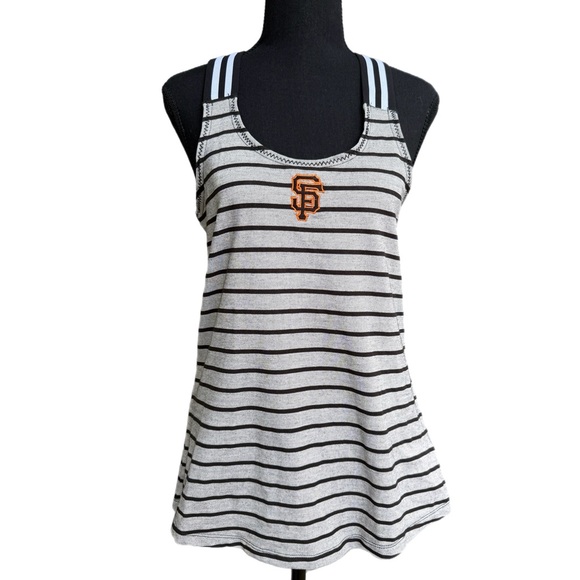 San‎ Francisco Giants Gray and Black Striped Racerback Tank Top - Picture 1 of 8
